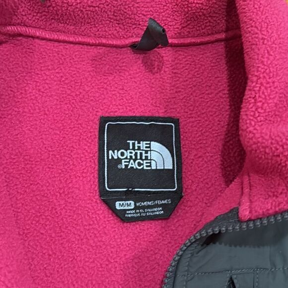 North Face Denali Sweater Fleece Jacket Zip Up Women's Grey Magenta size M - Picture 5 of 8